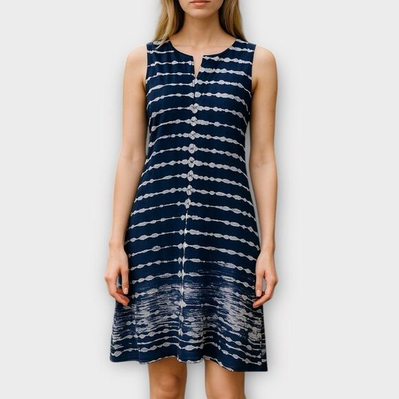 Saint Tropez West Blue Chiffon Sleeveless Shift Dress Size 12 - Picture 1 of 5